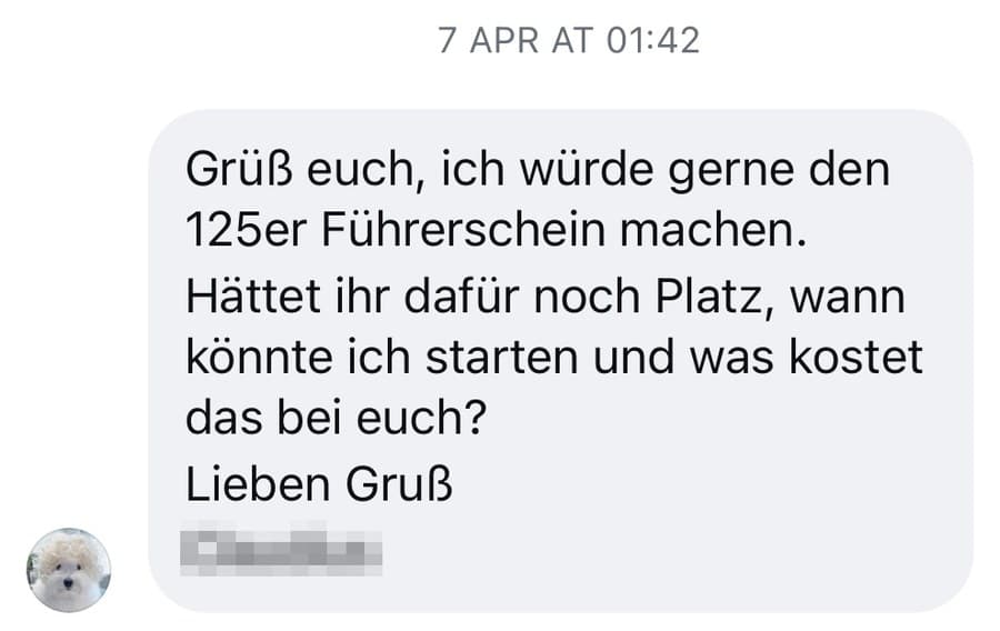 Anfrage zum 125er Führerschein